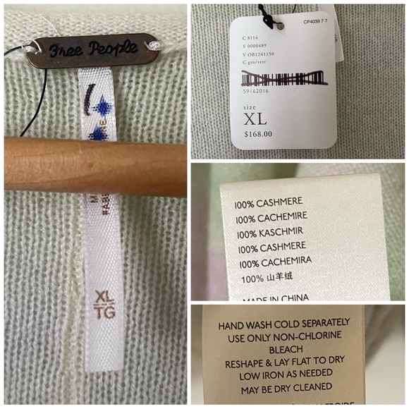 Free People Spacedye Cashmere sweater size XL NWT - Picture 5 of 6